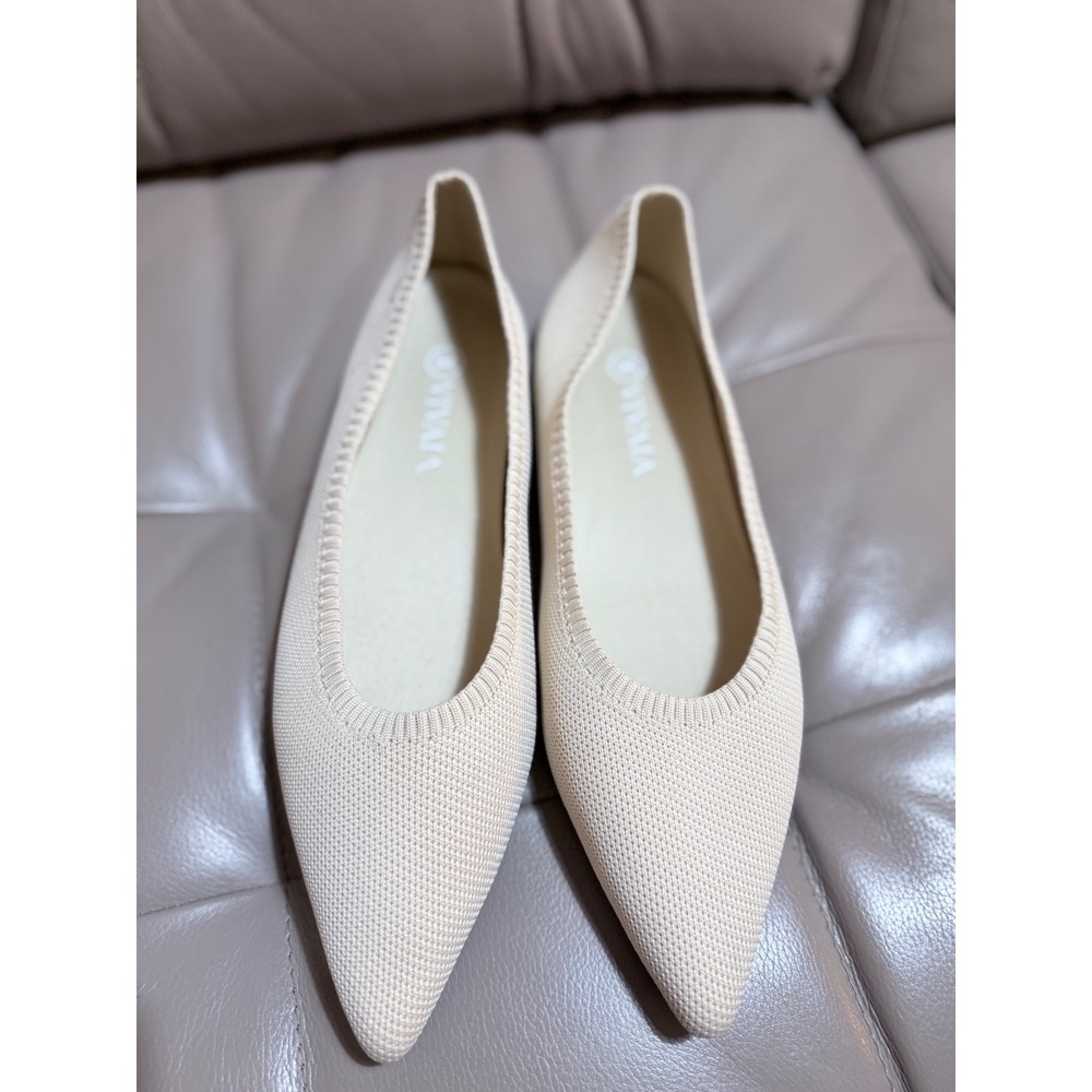 Vivaia Ballet Flats Aria 5.0 Pointed Toe Cream Ivory Knit Shoes Womens 43 - Picture 2 of 7